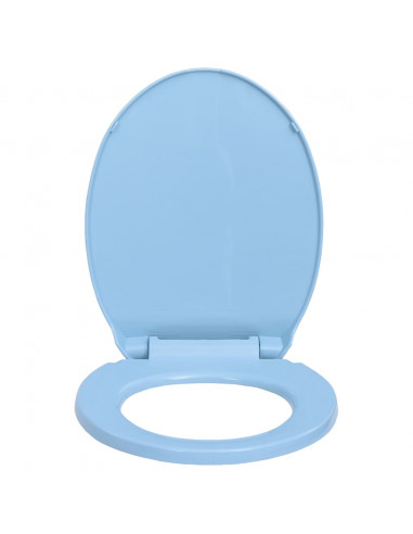 Copriwater Chiusura Ammortizzata e Sgancio Rapido Blu Ovale