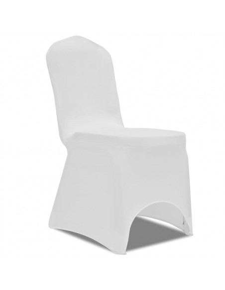 Coprisedia in Tessuto Elasticizzato Bianco Set 6 pz