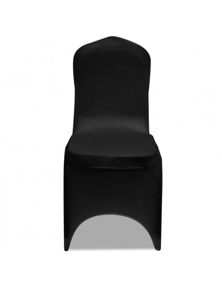 Coprisedia in Tessuto Elasticizzato Nero Set 6 pz