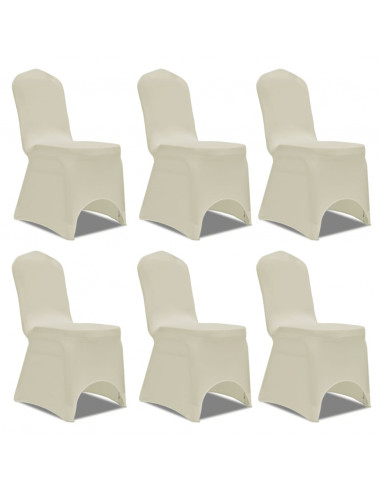 Coprisedia in Tessuto Elasticizzato Crema 6 pz