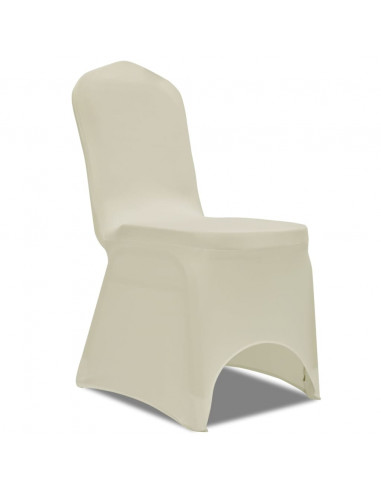 Coprisedia in Tessuto Elasticizzato Crema 6 pz