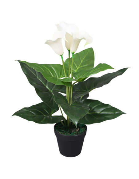 Calla Lily Artificiale con Vaso 45 cm Bianca