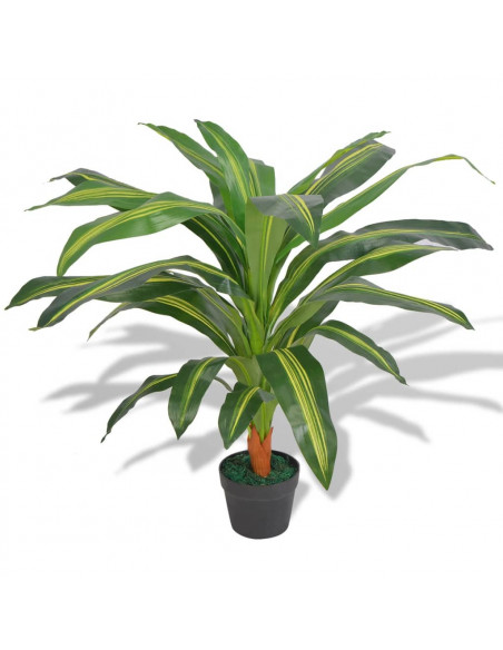 Dracena Pianta Artificiale con Vaso 90 cm Verde