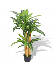 Dracena Pianta Artificiale con Vaso 100 cm Verde