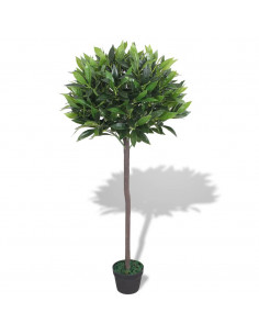 Albero di Alloro Pianta Artificiale con Vaso 125 cm Verde