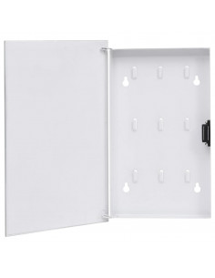 Cassetta Portachiavi con Lavagna Magnetica Bianca 30x20x5,5 cm 2