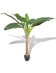 Albero Banana Artificiale con Vaso 150 cm Verde