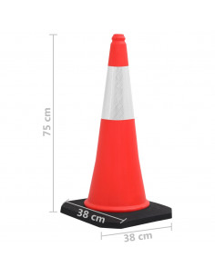 Coni Spartitraffico Riflettenti con Basi Pesanti 4 pz 75 cm