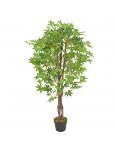 Albero di Acero Artificiale con Vaso Verde 120 cm