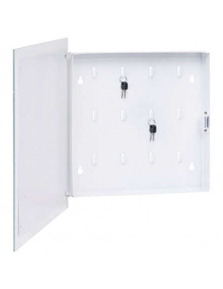 Cassetta Portachiavi con Lavagna Magnetica Bianca 35x35x5,5 cm