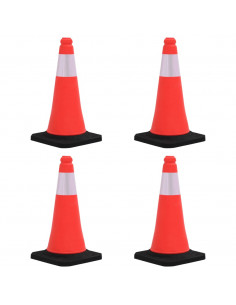 Coni Spartitraffico Riflettenti con Basi Pesanti 4 pz 50 cm 2