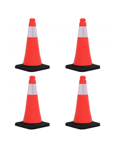 Coni Spartitraffico Riflettenti con Basi Pesanti 4 pz 50 cm