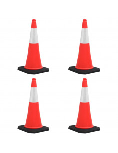 Coni Spartitraffico Riflettenti con Basi Pesanti 4 pz 75 cm 2