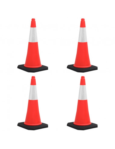 Coni Spartitraffico Riflettenti con Basi Pesanti 4 pz 75 cm