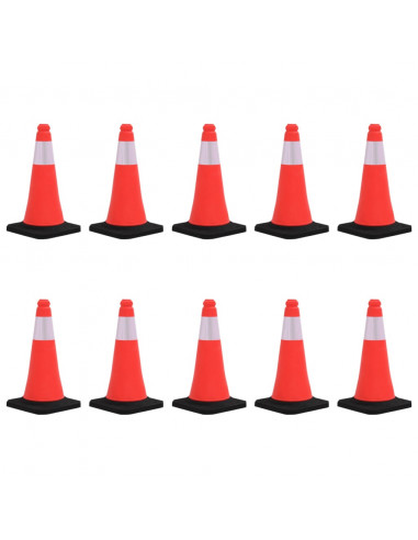 Coni Spartitraffico Riflettenti con Basi Pesanti 10 pz 50 cm