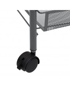Carrello da Cucina con 5 Ripiani Grigio 46x26x105 cm in Ferro
