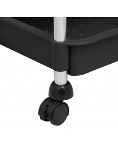 Carrello da Cucina 5 Ripiani Nero 42x29x128 cm Ferro e ABS