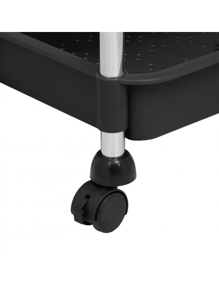 Carrello da Cucina 5 Ripiani Nero 42x29x128 cm Ferro e ABS