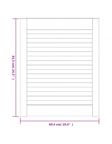 Ante a Lamelle 2 pz Bianche 61,5x49,4 cm in Legno di Pino