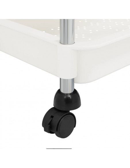 Carrello da Cucina 5 Ripiani Bianco 42x29x128 cm Ferro e ABS