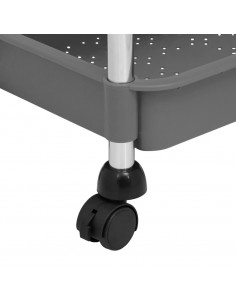 Carrello da Cucina 5 Ripiani Grigio 42x29x128 cm Ferro e ABS