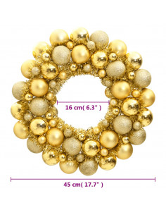 Ghirlanda di Natale Oro 45 cm in Polistirene