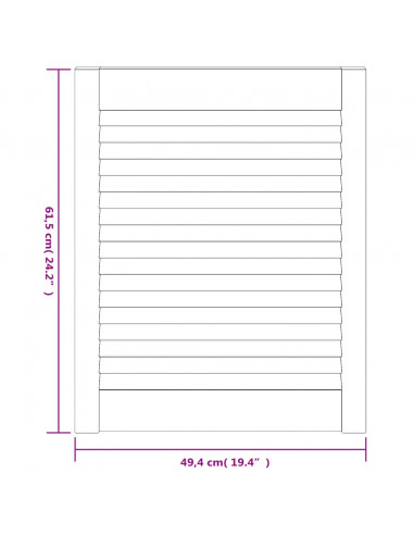 Ante a Lamelle 4 pz Bianche 61,5x49,4 cm in Legno di Pino