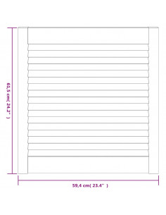 Anta a Lamelle Bianca 61,5x59,4 cm in Legno di Pino