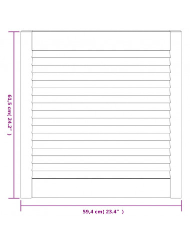 Anta a Lamelle Bianca 61,5x59,4 cm in Legno di Pino
