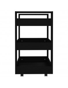 Carrello da Cucina Nero 60x45x80 cm in Legno Multistrato