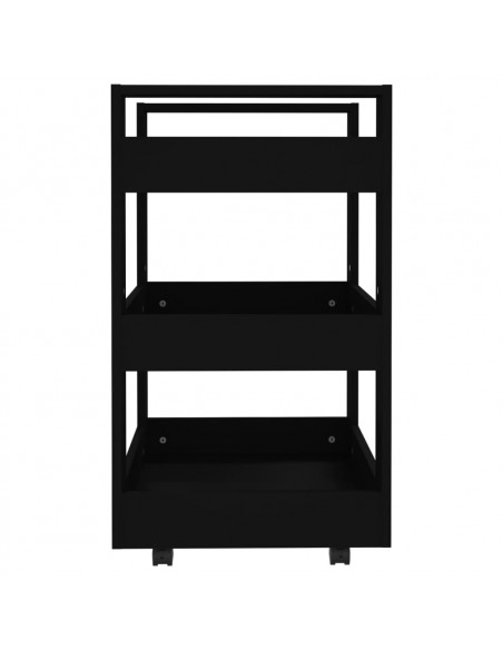 Carrello da Cucina Nero 60x45x80 cm in Legno Multistrato