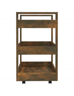Carrello da Cucina rovere fumo 60x45x80 cm Legno Multistrato