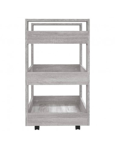 Carrello da Cucina Grigio Sonoma 60x45x80 cm Legno Multistrato