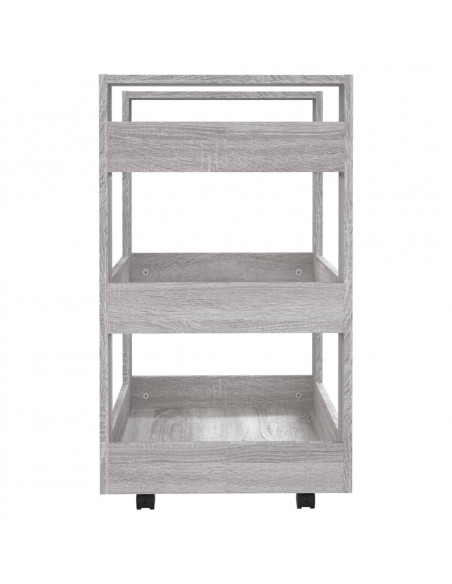 Carrello da Cucina Grigio Sonoma 60x45x80 cm Legno Multistrato