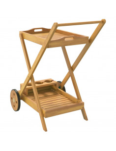 Carrello da Tè 54x87x90 cm in Legno Massello di Acacia
