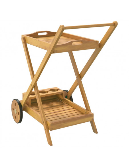 Carrello da Tè 54x87x90 cm in Legno Massello di Acacia