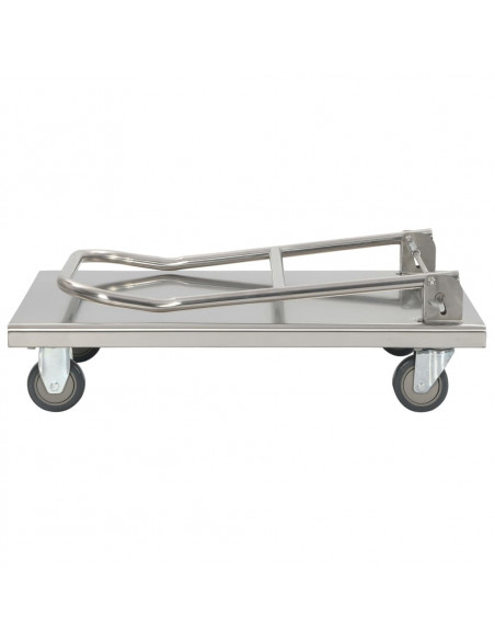 Carrello di Trasporto Argento 82x53x86 cm Acciaio Inossidabile