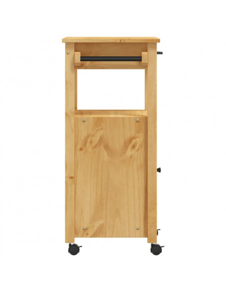 Carrello da Cucina MONZA 48x40x90 cm in Legno Massello di Pino
