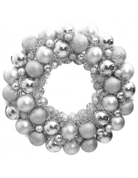 Ghirlanda di Natale Argento 45 cm in Polistirene