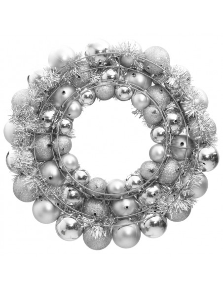 Ghirlanda di Natale Argento 45 cm in Polistirene