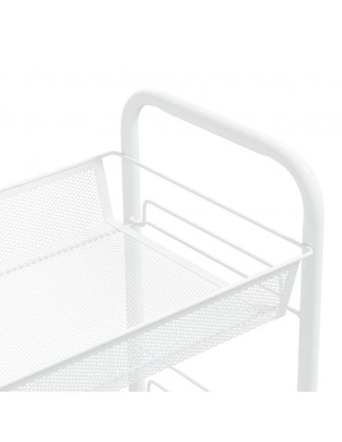 Carrello da Cucina con 5 Ripiani Bianco 46x26x105 cm in Ferro