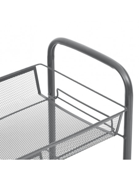 Carrello da Cucina con 5 Ripiani Grigio 46x26x105 cm in Ferro