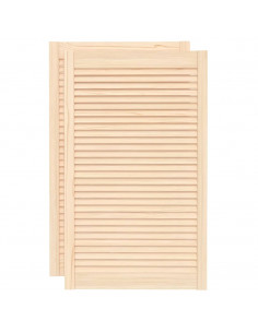 Ante con Design a Lamelle 2 pz 99,3x59,4 cm in Legno di Pino 2