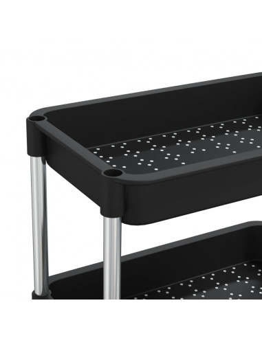 Carrello da Cucina 5 Ripiani Nero 42x29x128 cm Ferro e ABS
