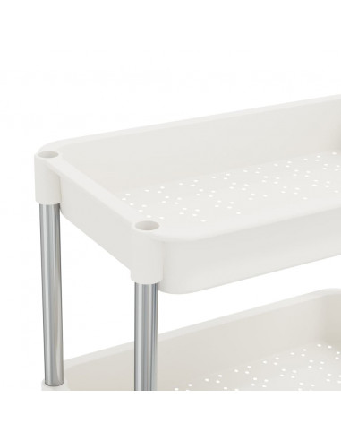 Carrello da Cucina 5 Ripiani Bianco 42x29x128 cm Ferro e ABS
