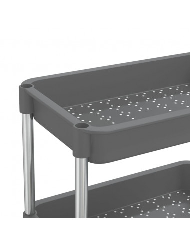 Carrello da Cucina 5 Ripiani Grigio 42x29x128 cm Ferro e ABS