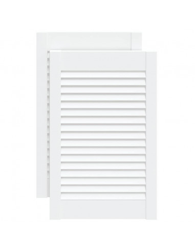 Ante a Lamelle 2 pz Bianche 61,5x39,4 cm in Legno di Pino