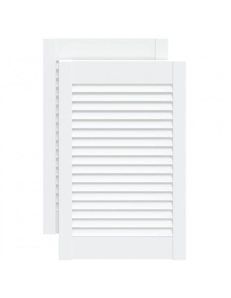Ante a Lamelle 2 pz Bianche 61,5x39,4 cm in Legno di Pino