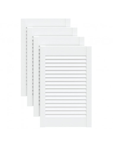 Ante a Lamelle 4 pz Bianche 61,5x39,4 cm in Legno di Pino