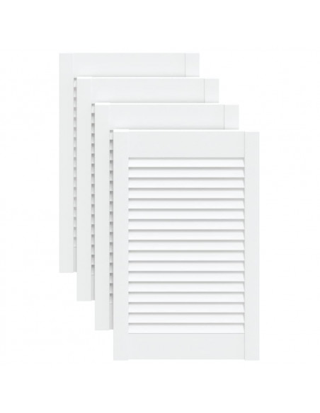 Ante a Lamelle 4 pz Bianche 61,5x39,4 cm in Legno di Pino
